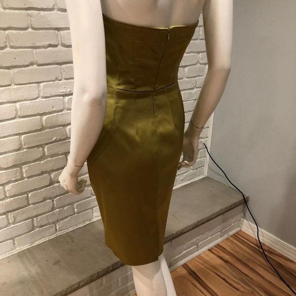 CHARTRUESE BUSTIER CORSET DRESS STRUCTURED BONED BUSTIER HIGH WAIST BELOW KNEE - Picture 11 of 15